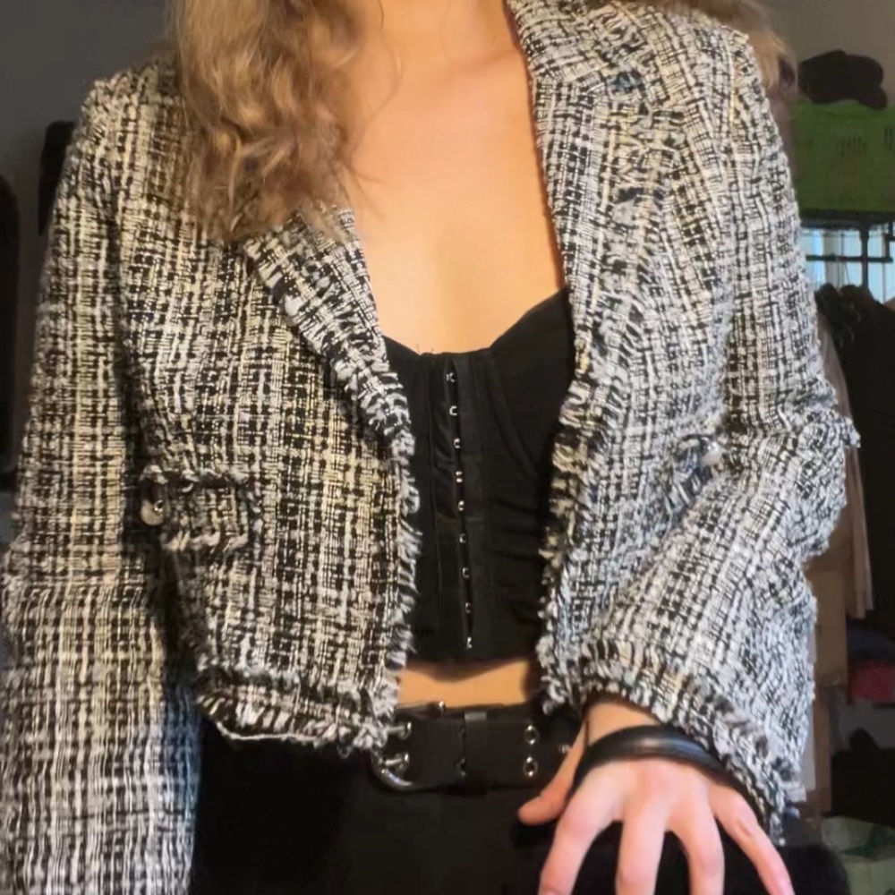 ✨Plaid Cropped Blazer Business Casual style ✨